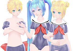MMD模型下载 tda seifuku swimsuit vocaloids 模型下载