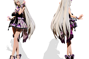MMD模型下载  TDA Short Kimono Haku 模型下载