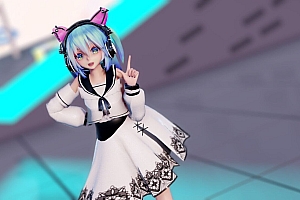 MMD模型下载TDA 猫耳机水手服 miku模型下载