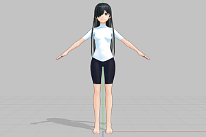 MMD模型VRoid_女性_メカクレc模型下载