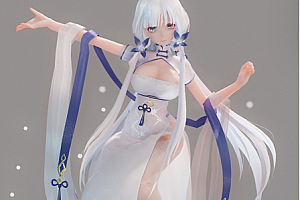 MMD模型Tda HMS illustrious 旗袍 “钟情春日”模型下载