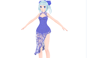 MMD模型Miku 金色礼服(N渲染)模型下载