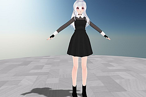 MMD模型TDA Haku 渔网袖小礼服模型下载