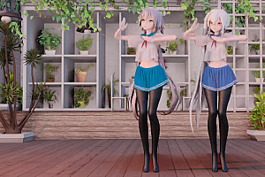 MMD 洛天依水手服 完整素体模型下载