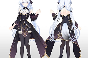 MMD模型下载 狐薄 こはく KOHAKU 礼服